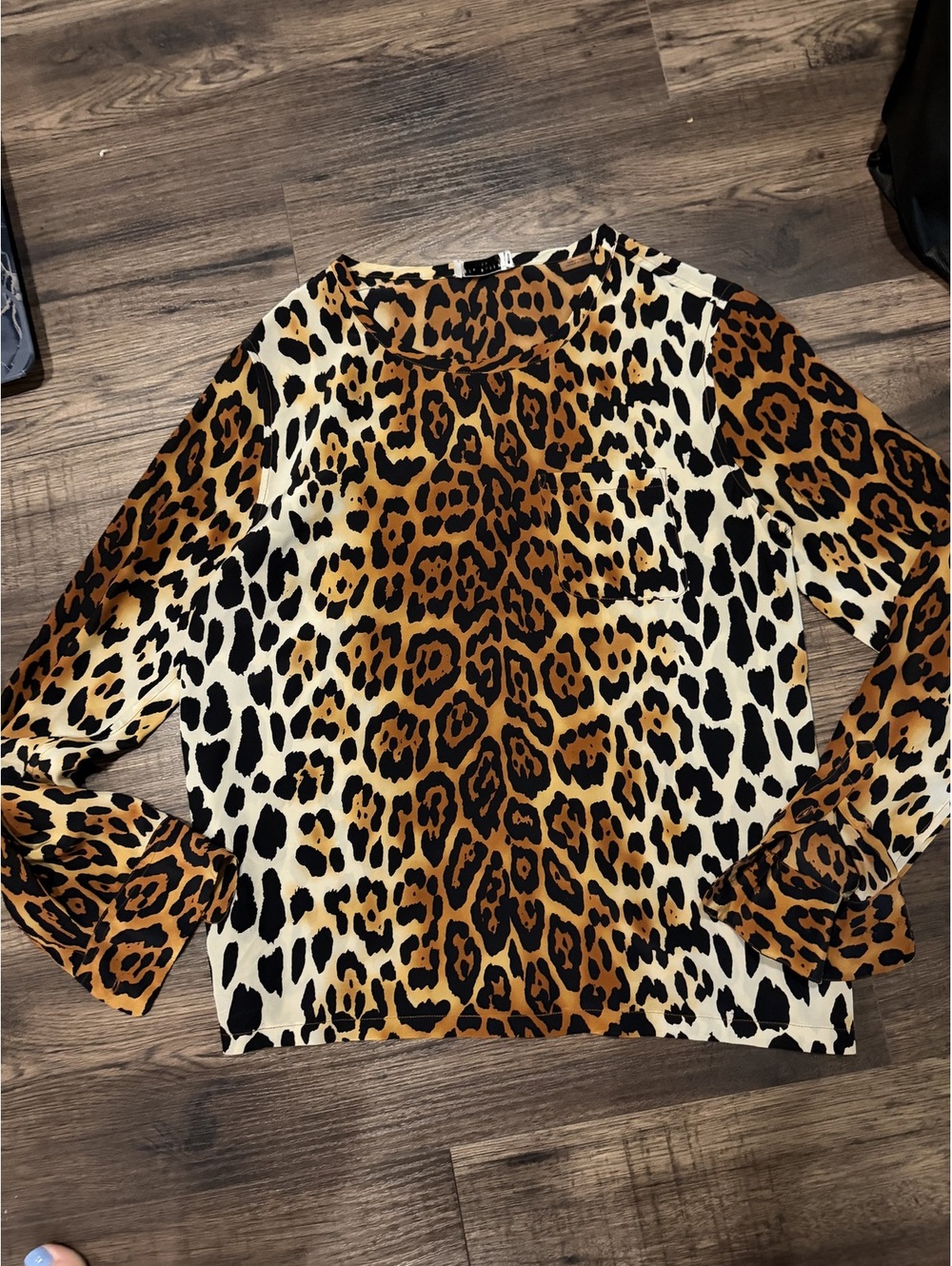 NWOT Equipment Womens Long Sleeve 100% Silk Leopard Cheetah Blouse XS
